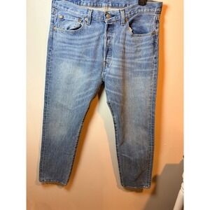 Levi Strauss & Co 501 Mens Button Fly Jeans‎ W32 L30 Light Wash Denim